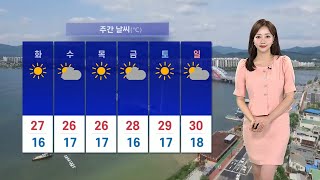 [날씨] 내일 한낮 25도 안팎 '더위 주춤'…동쪽 소나기 / 연합뉴스TV (YonhapnewsTV)