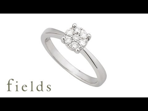 9ct White Gold Diamond Engagement Ring.