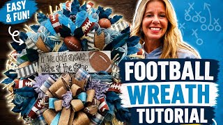 How to Make a Football Mesh Wreath 🏈 | Easy DIY Football Wreath Tutorial