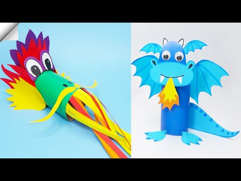 DIY 3D paper DRAGON Moving paper toys