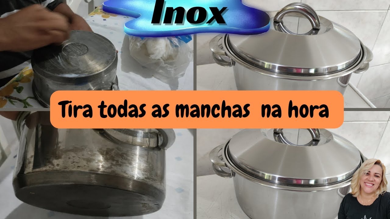 limpa  panela de inox manchada - fácil  rápido e na hora  - ficou novinha