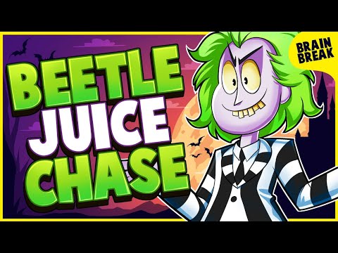 Beetlejuice Halloween 🟢🪲🧃 Chase - Brain Break | Movement Activity