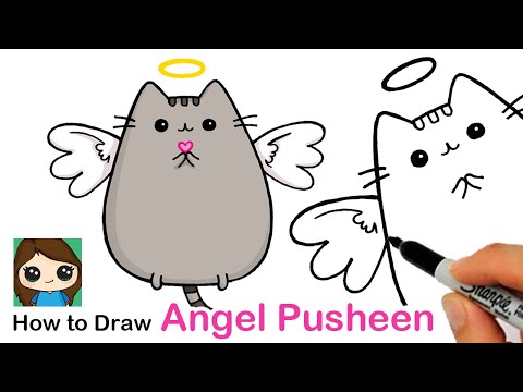 How to Draw an Angel Pusheen
