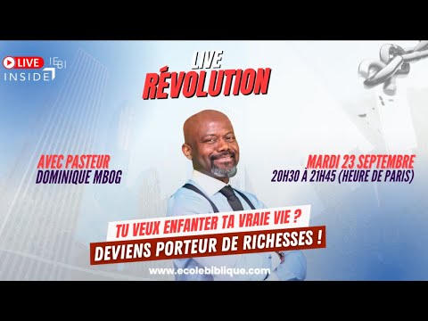 IEBI - LIVE 2025 - DEVIENS PORTEUR DE RICHESSES ! avec Pasteur Dominique MBOG