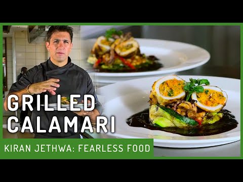 Kiran's Signature Grilled Calamari & Stuffed Crab Recipe | Fearless Food | Kiran Jethwa