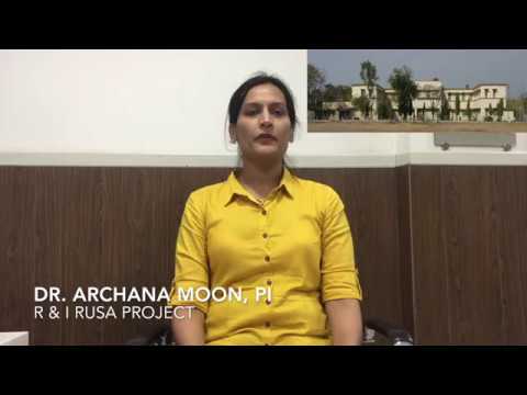 RUSA R & I project, RTMNU, Nagpur-Dr. Archana Mooon