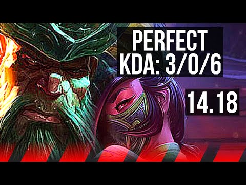 GANGPLANK vs AKALI (TOP) | 3/0/6, Rank 15 GP | BR Master | 14.18