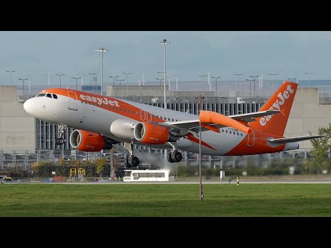 25 Knot Gusty Crosswind Go Arounds & Windy Landings At Manchester