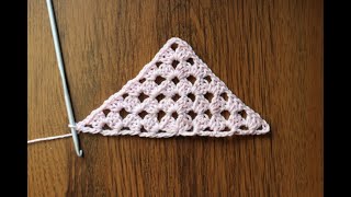 granny triangle crochet shawl tutorial - pattern 3