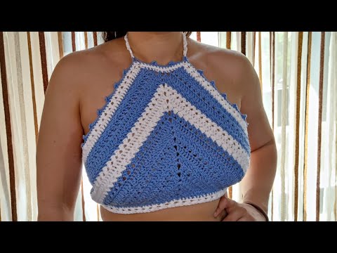 Top de Vara Crosetat in 2 Culori Simplu de Facut (crochet top for summer)