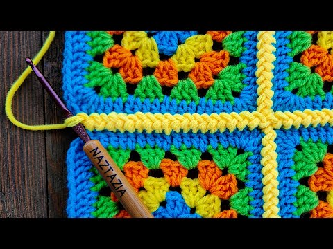 How to Connect Granny Squares with Slip Stitch Braids Method