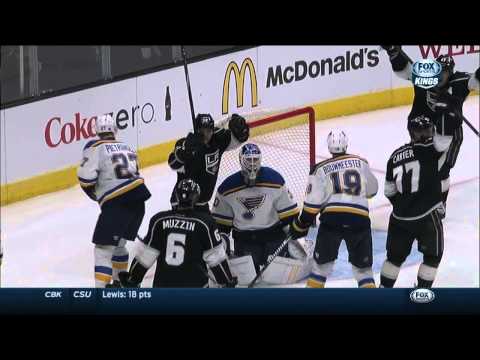 Jake Muzzin wrist shot PPG 5-4 St. Louis Blues vs LA Kings Dec 18 2014 NHL