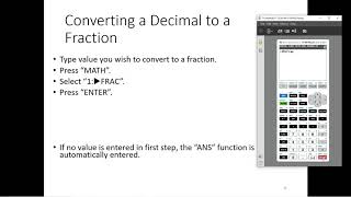 Converting a Decimal to a Fraction TI 84 Plus