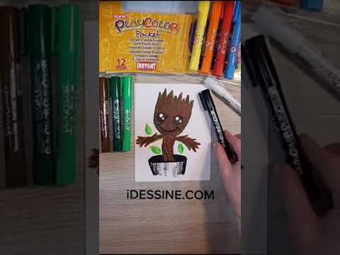 iDessine Groot des Gardiens de la Galaxie avec la gouache solide PLAYCOLOR