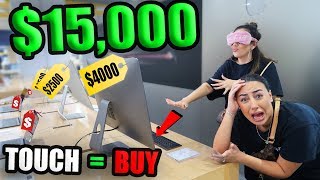 WE BOUGHT EVERYTHING WE TOUCHED BLINDFOLDED!! $15,000 SHOPPING CHALLENGE