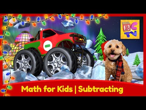 Learn Math with Monster Trucks for Kids | Subtracting β Christmas Edition - Kingdom Kids Zone, Little Learners - Brain Candy TV