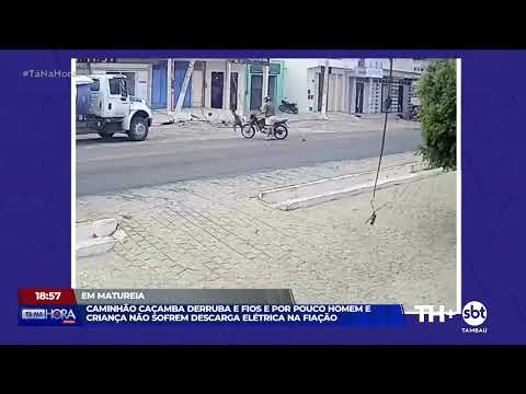 Acidente em Matureia: caminhão derruba poste - Tá Na Hora PB - 08 01 26