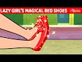 Lazy Girl’s Magical Red Shoes | Bedtime Stories for Kids in English | Fairy Tales