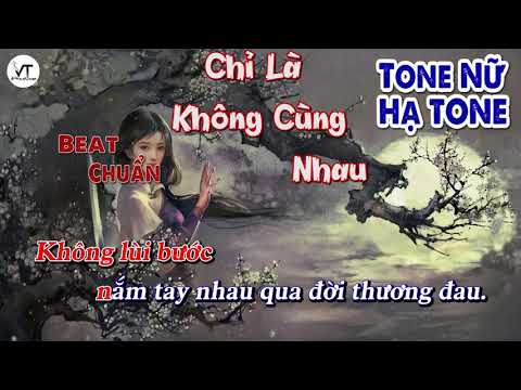 KARAOKE   BEAT CHUẨN CHỈ LÀ KHÔNG CÙNG NHAU   Hạ Tone  Tone Nữ