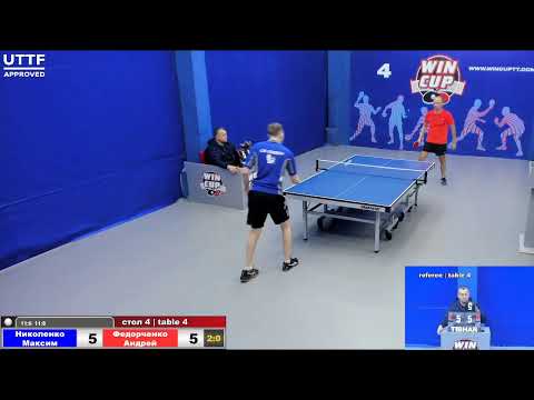 20:00 Николенко Максим 3-1 Федорченко Андрей  стол 4  Юг-3  29.01.21