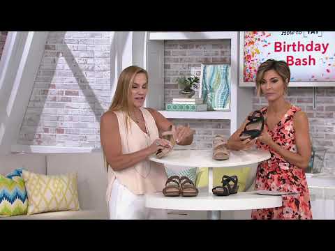 Earth Origins Leather Asymmetrical Strap Wedges- Kendra Karla on QVC