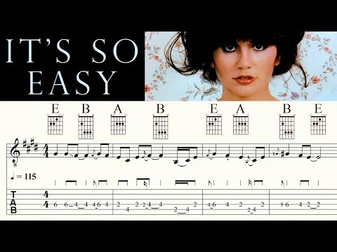 IT'S SO EASY | LINDA RONSTADT | Complete | Acoustic Guitar Lesson | Tutorial | TAB & Sheet Music
