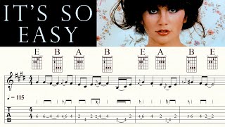 IT&#39;S SO EASY | LINDA RONSTADT | Complete | Acoustic Guitar Lesson | TAB &amp; Sheet Music