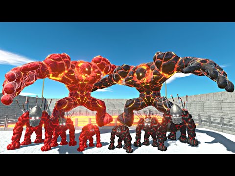 Lava Golem Evolution vs Shadow Itself in Lava Stadium Arena - Animal Revolt Battle Simulator