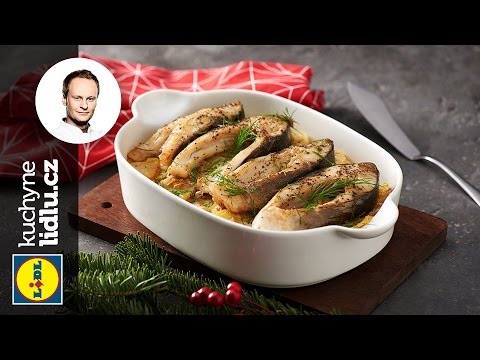 Pečený kapr s pórkem a bramborami - Marcel Ihnačák - RECEPTY KUCHYNĚ LIDLU