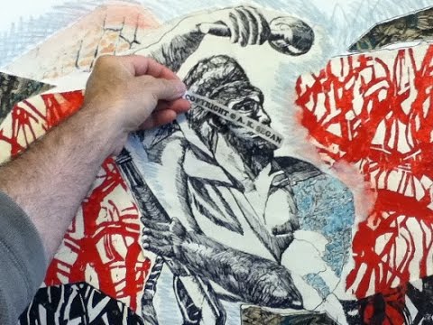 1990 Jewish Labor Bund memorial drawing w/ '75 wdcut; '84 Rytro, Pol art fragments / A.K.Segan ©