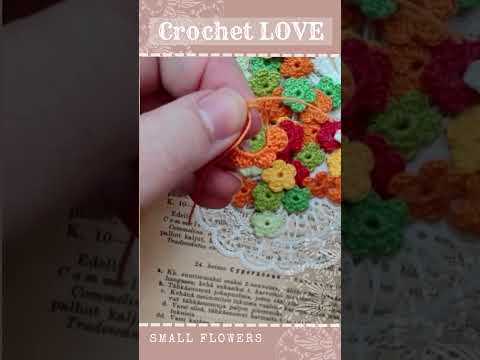 Small CROCHET flowers 🌺🌼🌷How to crochet step by step tutorials for beginners in my channel  #shorts