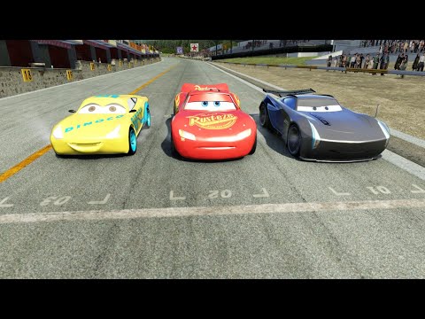 Lightning McQueen vs Cruz Ramirez vs Jackson Storm at Old Spa