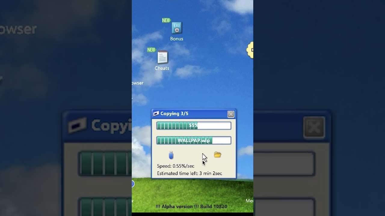 A new mini game in Progressbar95: File copying