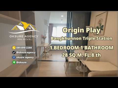 Origin Play Bangkhunnon Triple Station, Bangkok, Bang Khun Non, Bangkok Noi, Bangkok, 1 Bedroom, 28 sqm, Condo For Rent, by NATTAPHONG Yodmanotham (K. Book), 500388253 - DDproperty.com