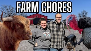 Daily Life on the Ranch, Feeding, Watering, and Treating Our Farm Animals 🍎