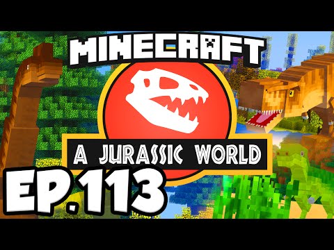 Jurassic World: Minecraft Modded Survival Ep.113 - DINOSAURS EGGS DISPLAY CASE!! (Dinosaurs Modpack)