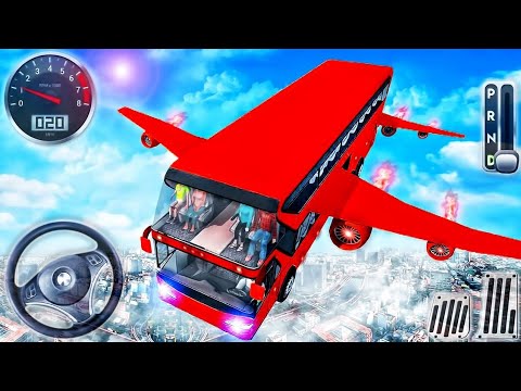 flying bus driving simulator 3d android game play : game play