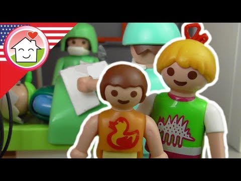 Playmobil english The Heart Attack - Hospital - Hauser Family kids cartoons