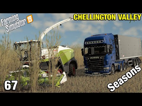 MISCANTHUS WITH A CLAAS JAGUAR Chellington Valley Timelapse - FS19 Ep 67
