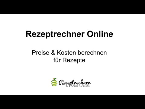Preise & Kosten Rechner für Rezepte
