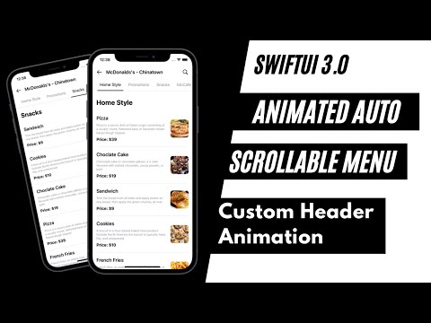 SwiftUI Animated Auto Scrollable Header Menu - Scroll Animation - Xcode 13 - SwiftUI Tutorials