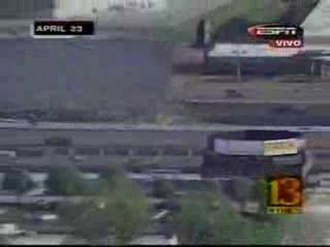 2003 Indy 500 - Mario Andretti crashes in practice.