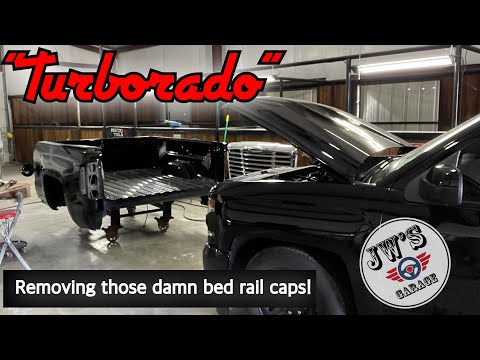 Removing those damn bed rail caps on the turborado to prep the bed.
