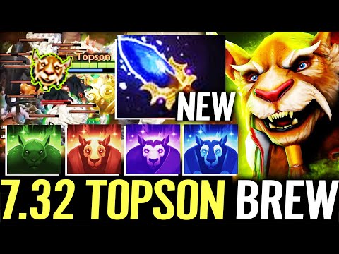 🔥 TOPSON 7.32 NEW Brewmaster MID — NEW SKILL Primal Companion IMBA Aghanim Reworked Dota 2 Pro