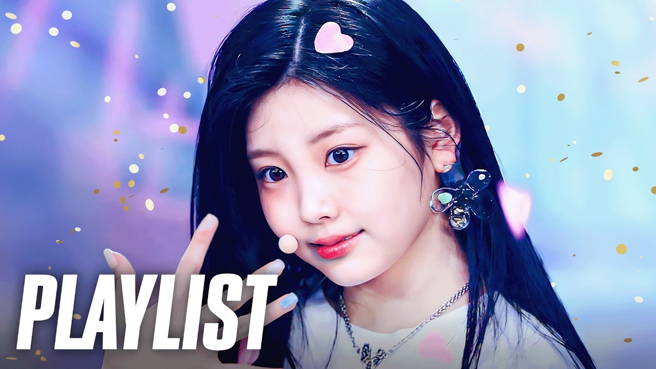 Thumbnail for a K-Pop 'work music' playlist featuring various groups including BLACKPINK