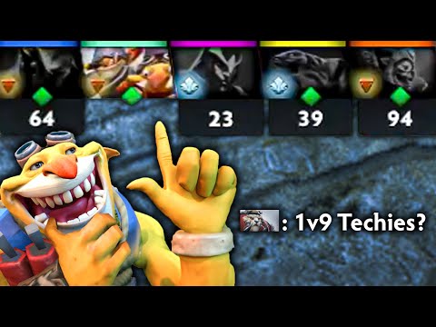 Techies Official 1v9 in 15K MMR - Super Try Hard Techies Mid Carry