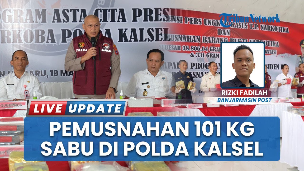 Pemusnahan 101 Kilogram Sabu di Polda Kalimantan Selatan