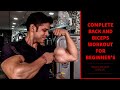 COMPLETE BACK AND BICEPS WORKOUT FOR BEGINNERS | RAHUL FITNESS OFFICIAL