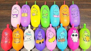 Slime mixing balloon characters rainbow slime with glue & glitter #38