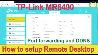 How to setup remote desktop port forwarding on the TP-Link MR6400 - explanation provided